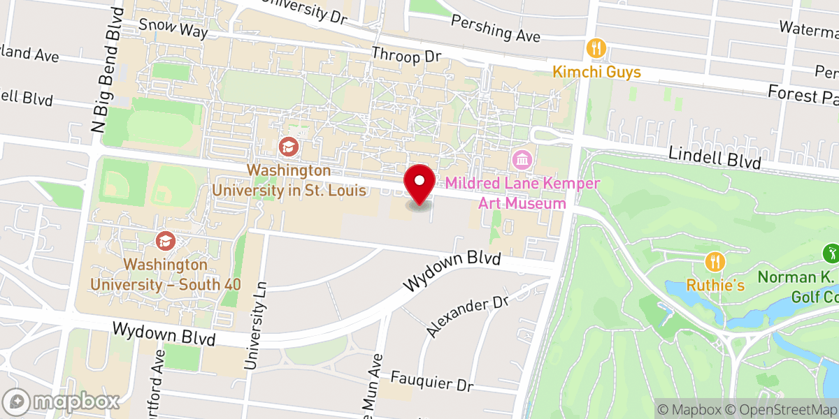 Map showing location of Catholic Student Center-Washington University