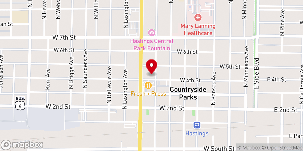 Map showing location of First Baptist Church