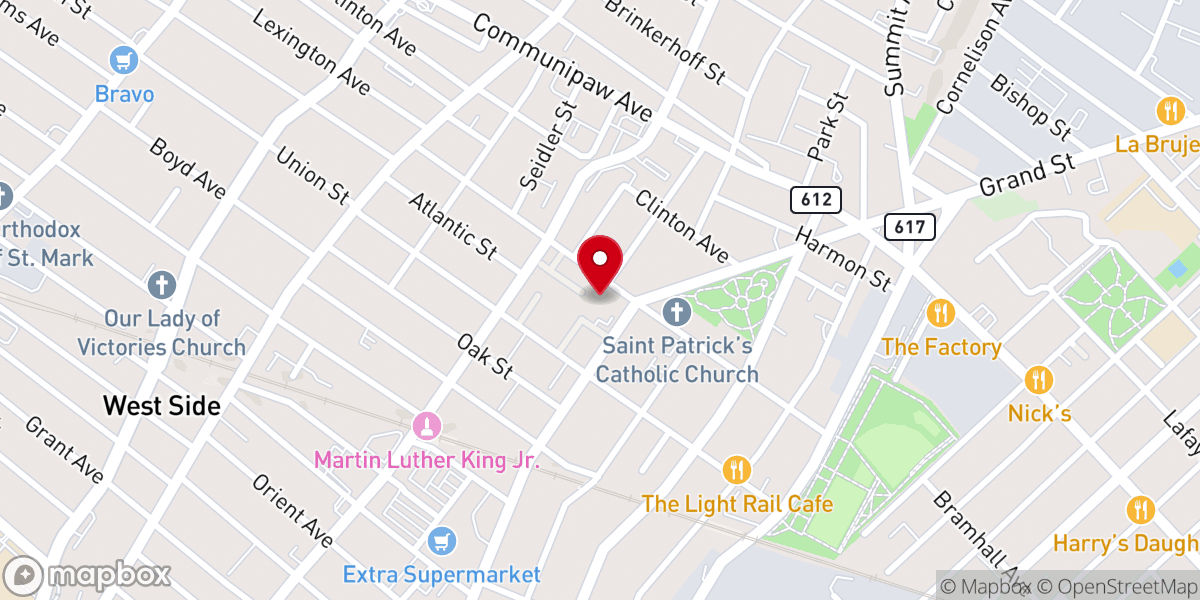 Map showing location of St John Baptist Church