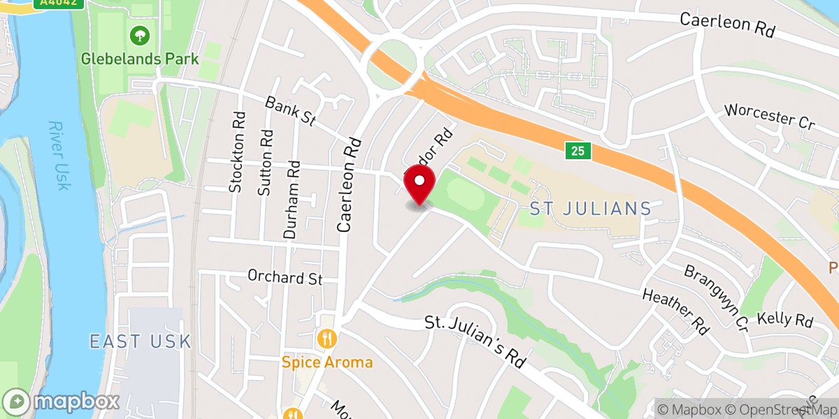Map showing location of St Julian's Parish Church