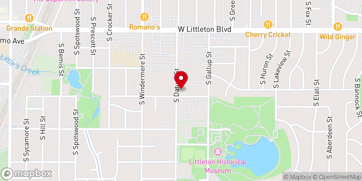 Map showing location of Littleton United Methodist Church