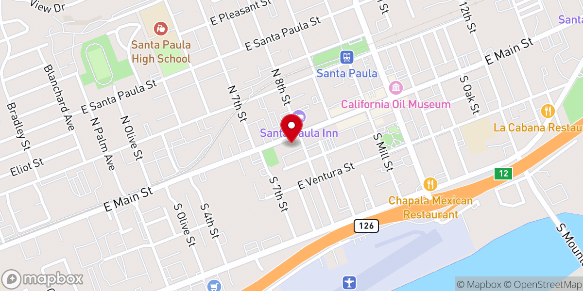 Map showing location of Universalist-Unitarian Church of Santa Paula