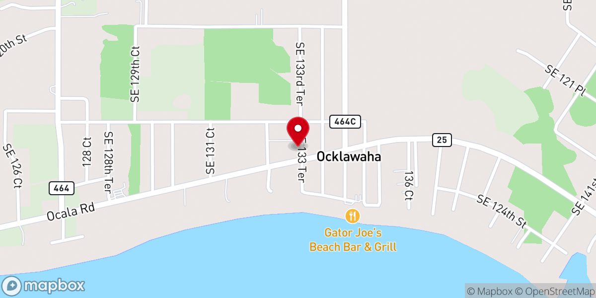 Map showing location of Oclawaha Methodist Thrift Store