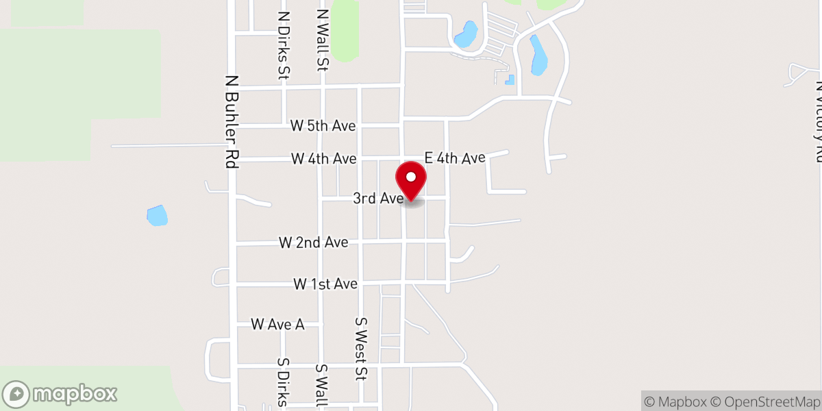 Map showing location of Buhler United Methodist Church