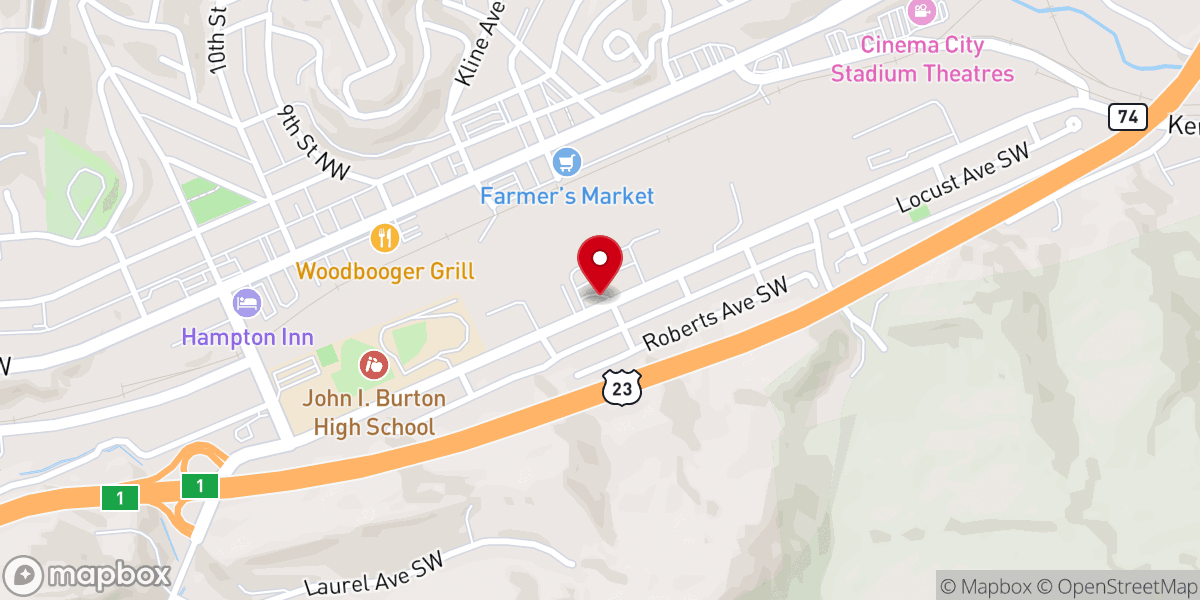 Map showing location of Central Free Will Baptist Church
