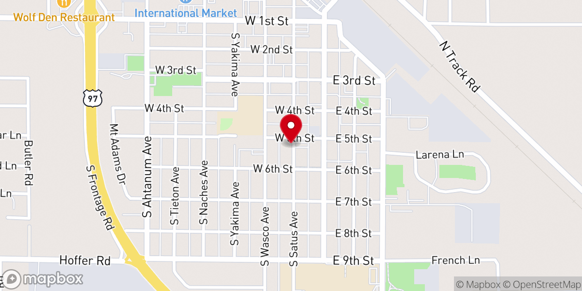 Map showing location of Presbyterian Church Wapato