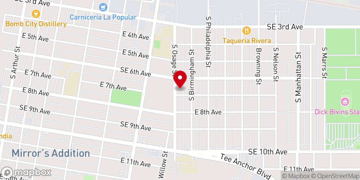 Map showing location of Sanborn Baptist Church