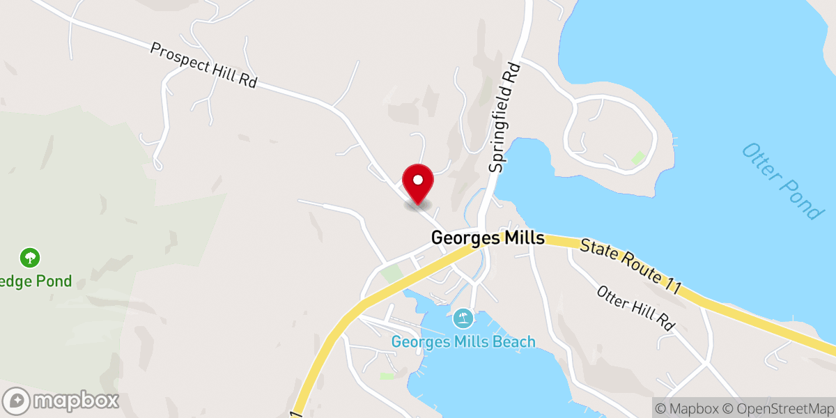 Map showing location of Georges Mills United Methodist