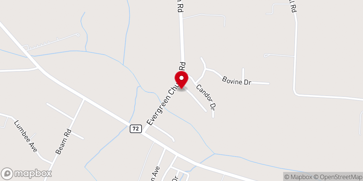 Map showing location of Burnt Swamp Baptist Church