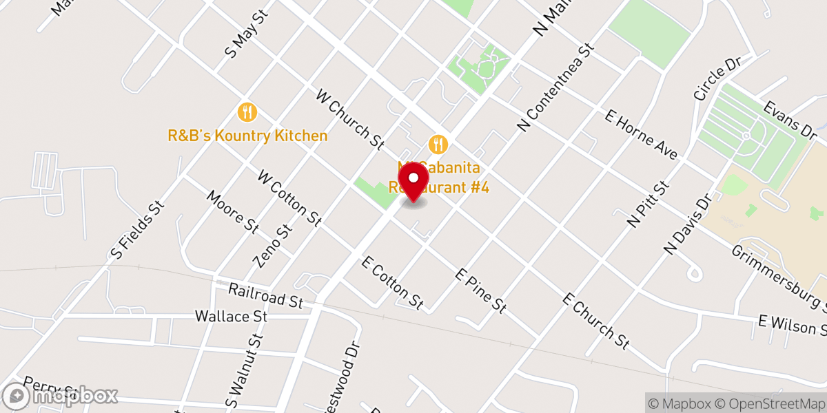 Map showing location of Harvest Time Fellowship Center