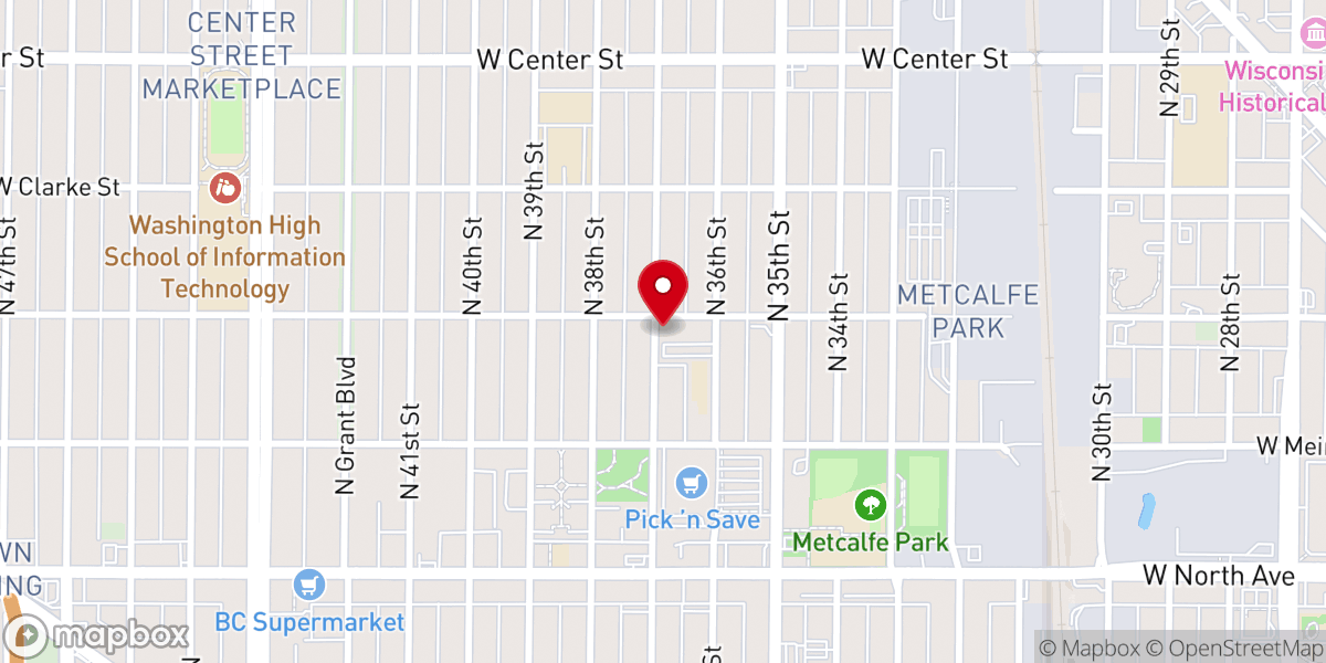 Map showing location of Mercy Memorial Baptist Church