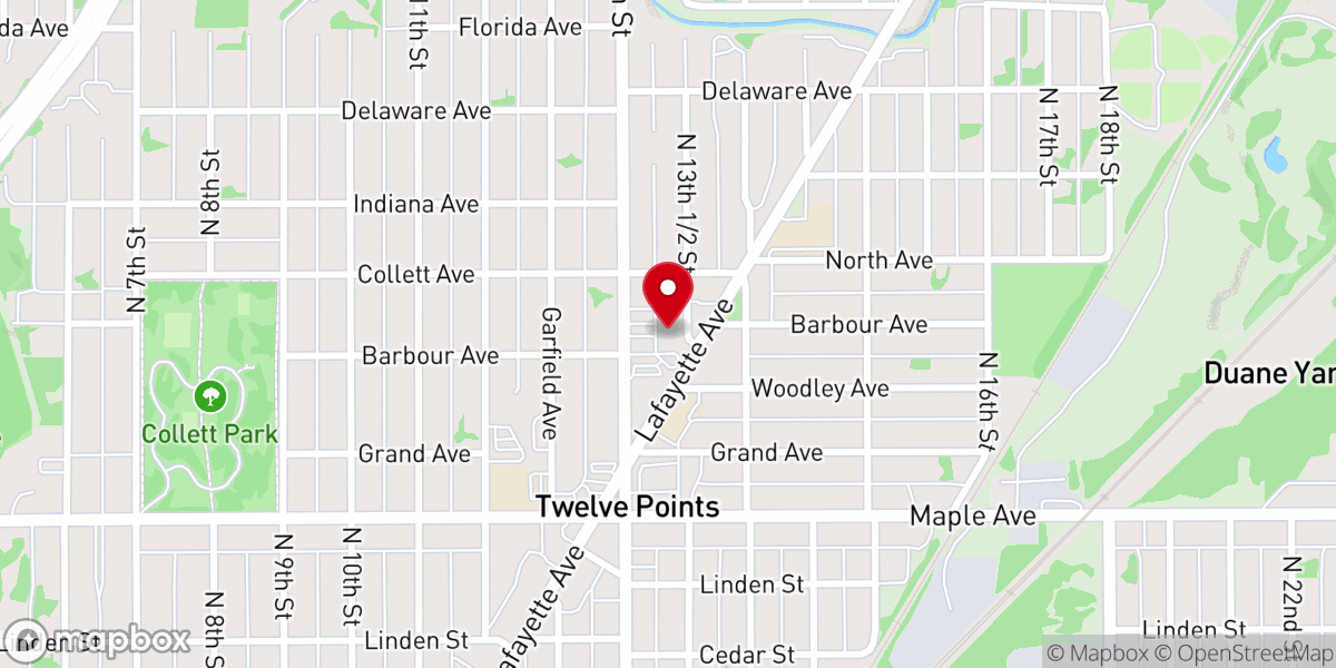 Map showing location of Sacred Heart of Jesus Catholic Church