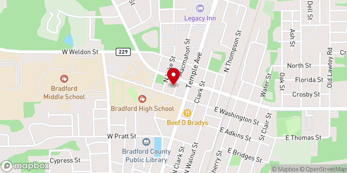 Map showing location of Church of Christ
