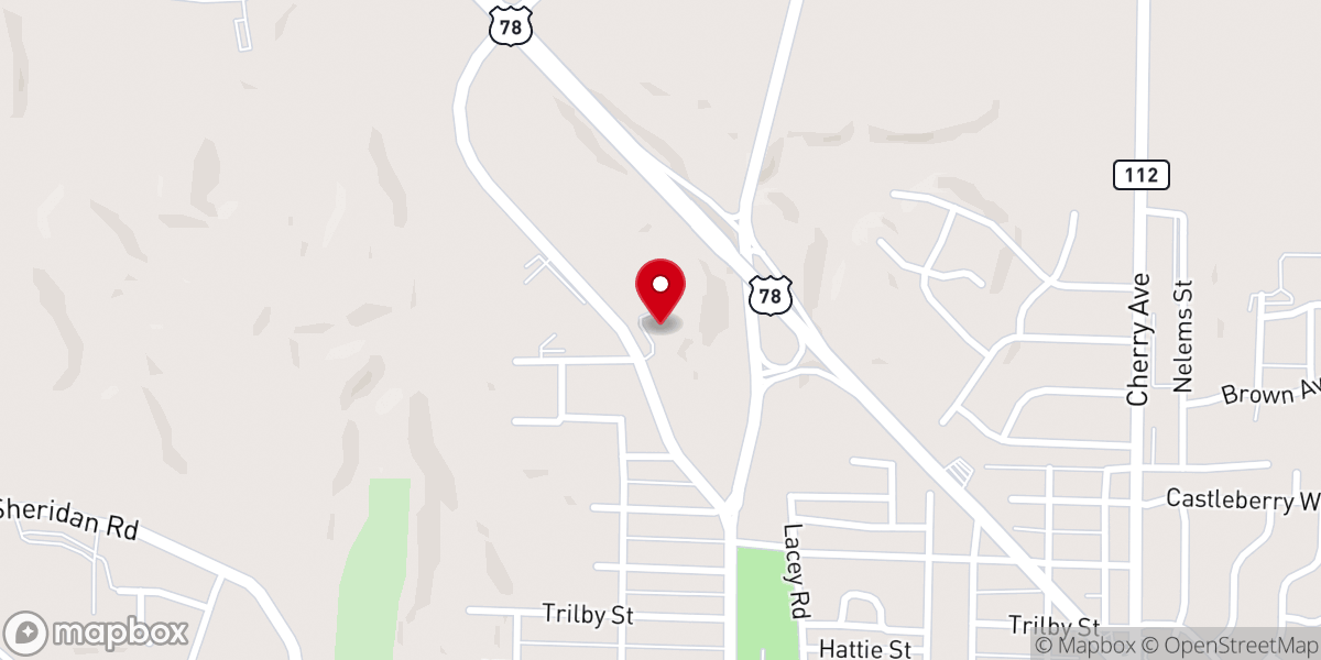 Map showing location of Ensley Church of Christ