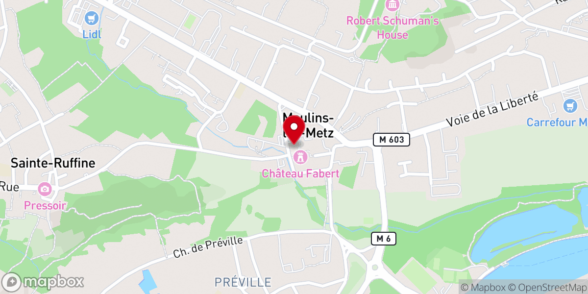 Map showing location of Église Saint-Pierre-Apôtre de Moulins-lès-Metz