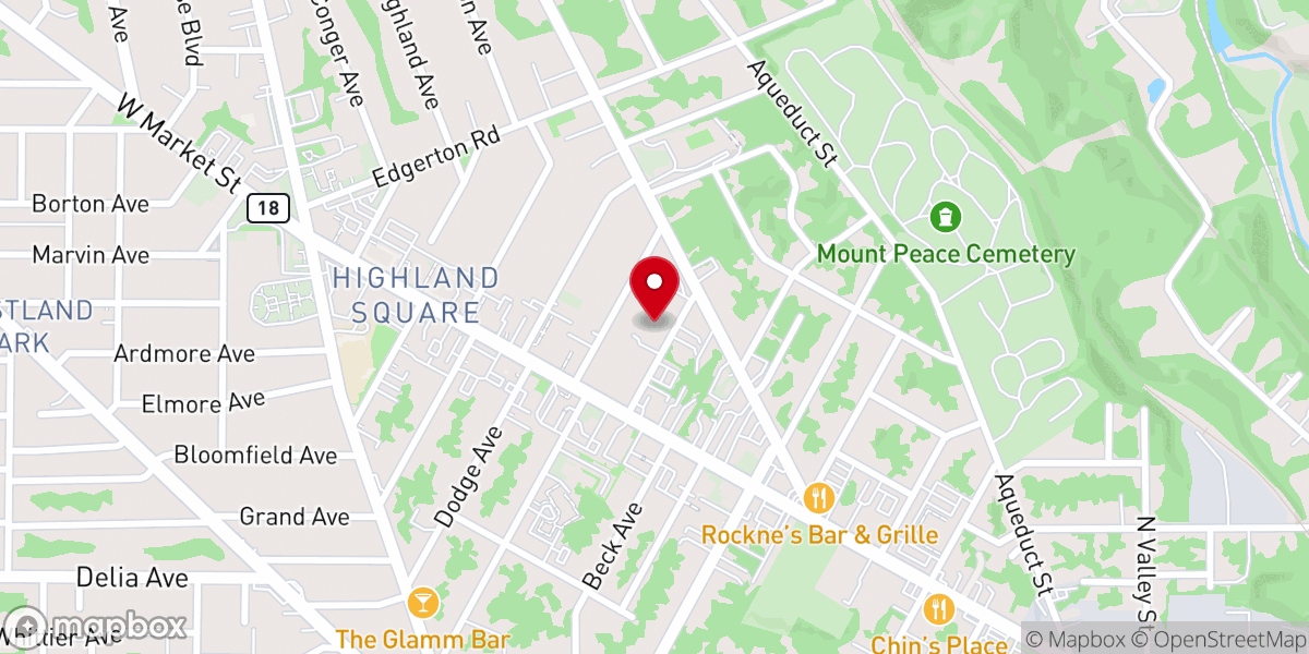 Map showing location of Akron Christian Reformed Church