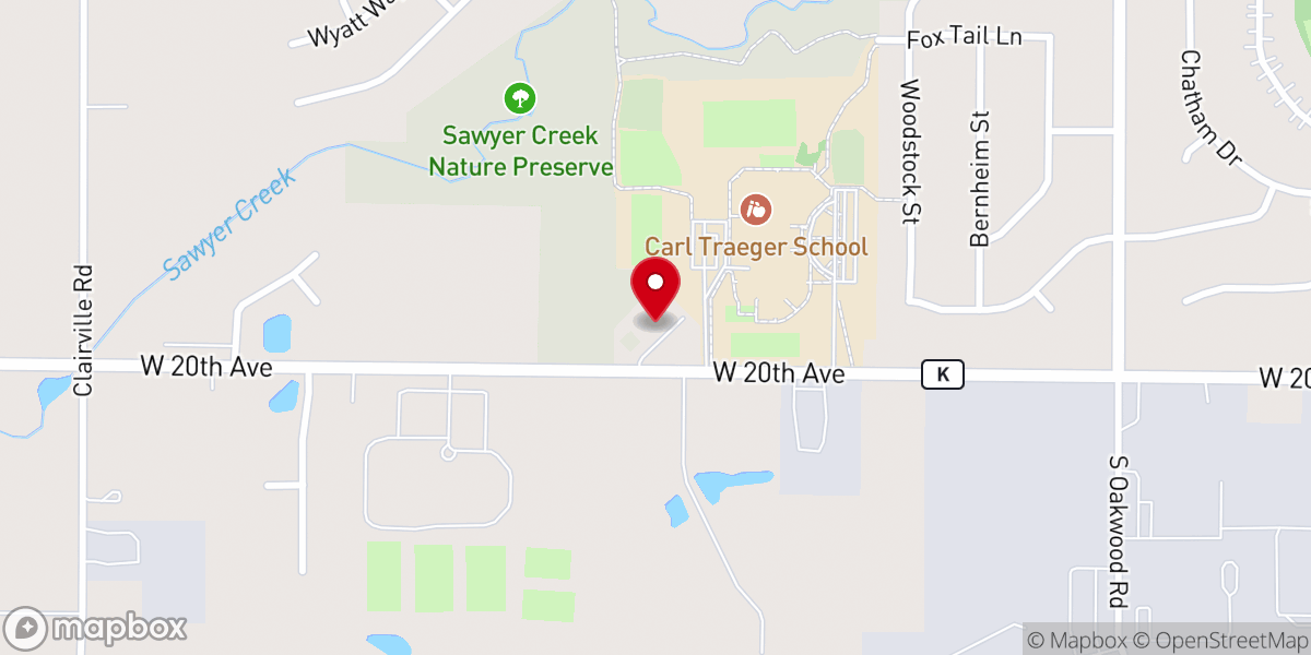 Map showing location of Oakbrook Evangelical Free Church