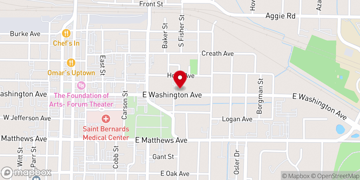 Map showing location of St Paul Missionary Baptist Church