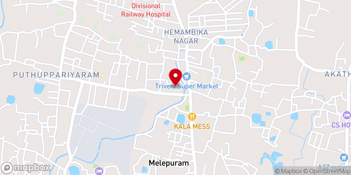 Map showing location of The Pentecostal Mission Palakkad