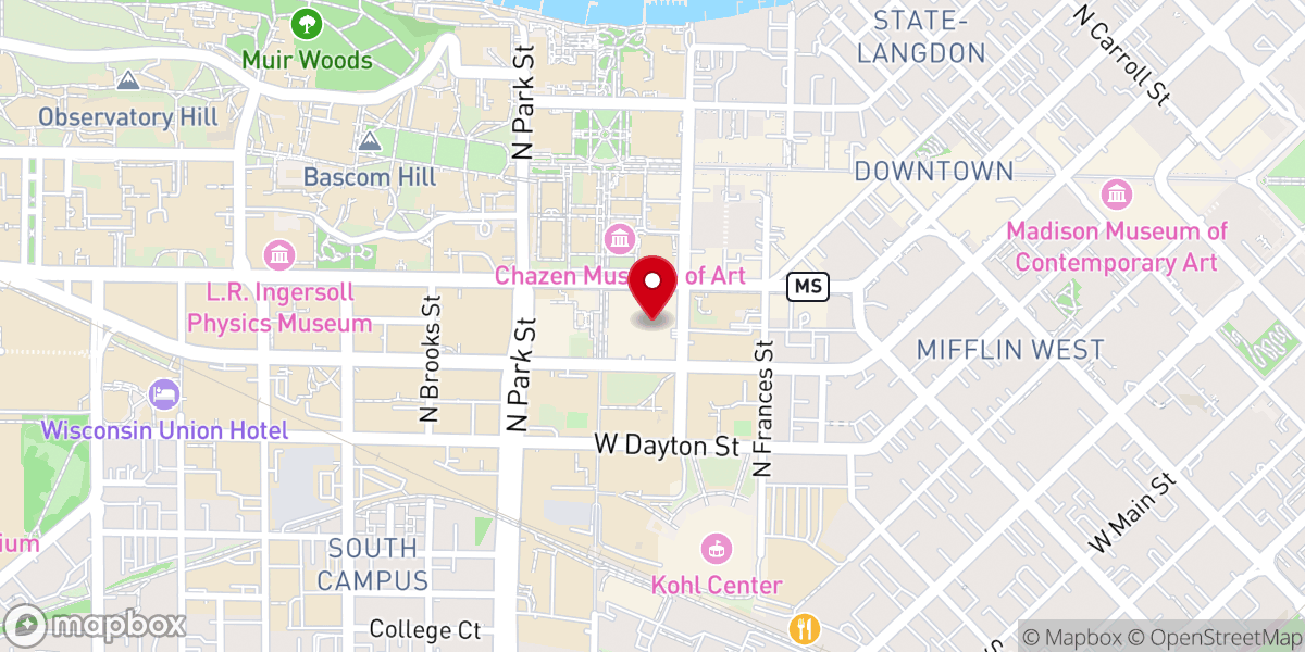 Map showing location of Blackhawk Church - Downtown