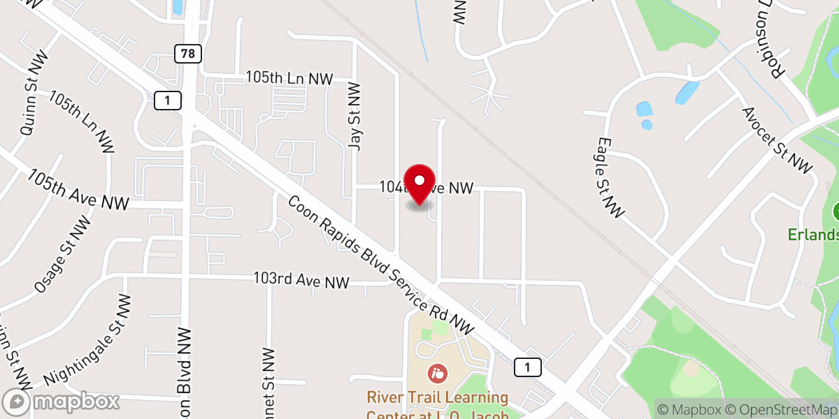 Map showing location of New Life Christ Worship Center