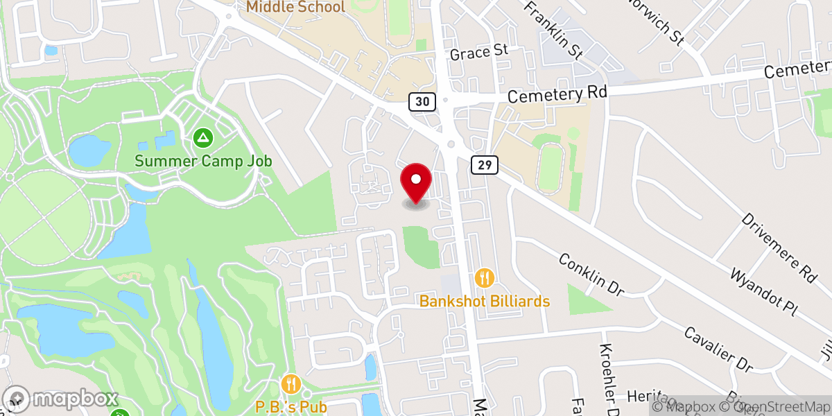 Map showing location of Hilliard Food Pantry Plus