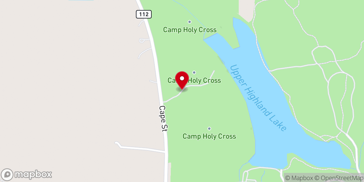 Map showing location of Camp Holy Cross