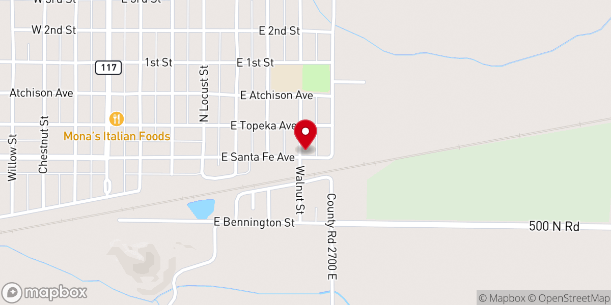 Map showing location of Calvert Johnson & Froelich Memorial Homes - Toluca Chapel