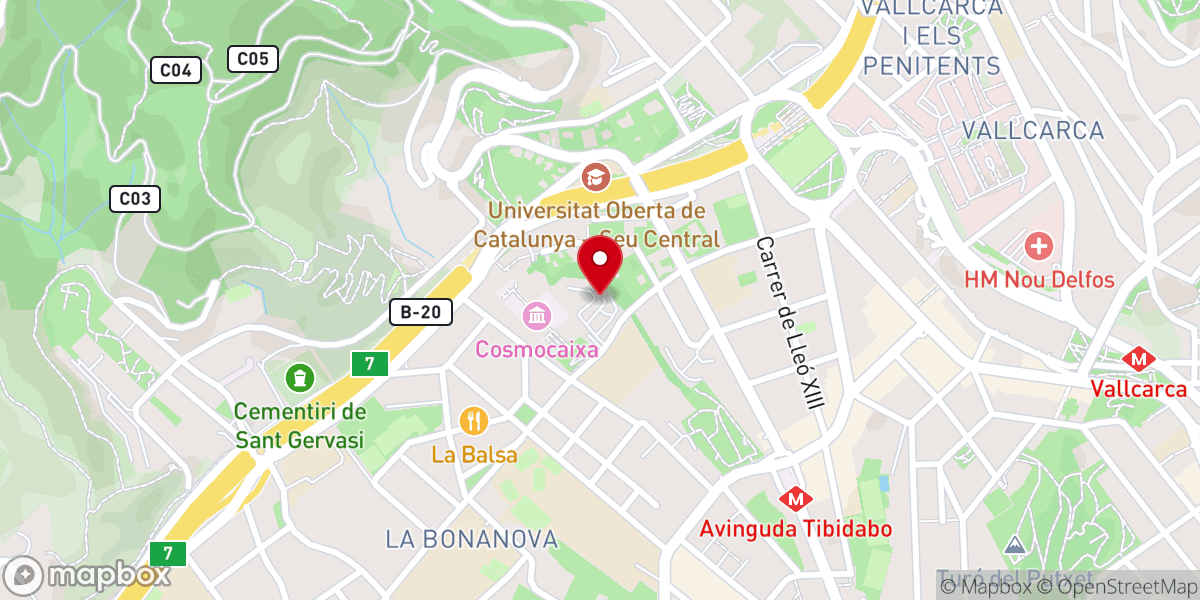 Map showing location of Hermanas del Bon Pastor