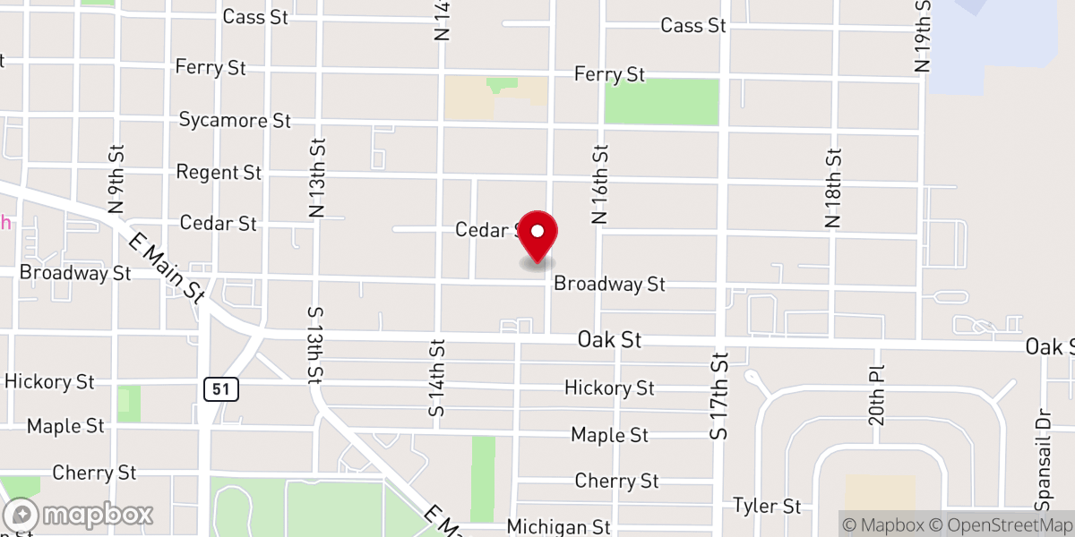 Map showing location of Reflection Community Church