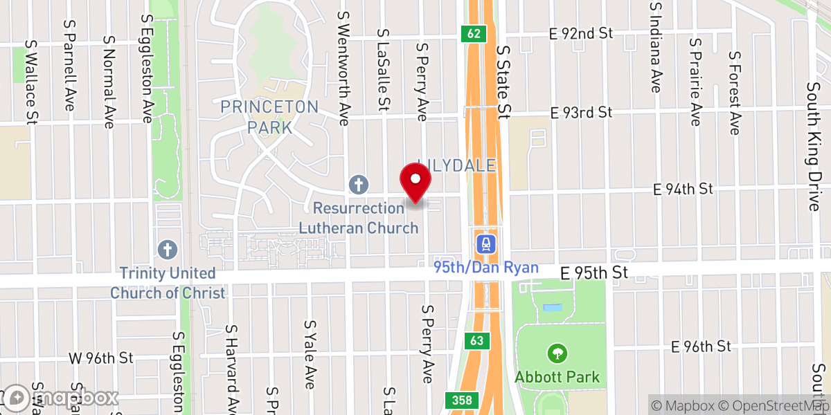 Map showing location of New Progressive Baptist Church