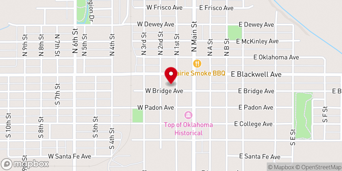 Map showing location of First Baptist Church