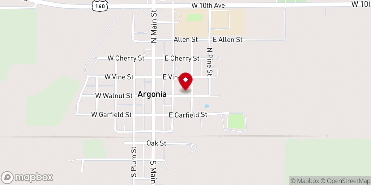 Map showing location of Cornerstone Church