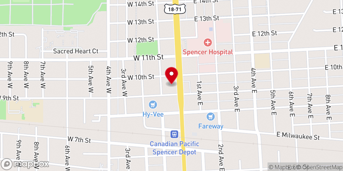 Map showing location of Hope Church