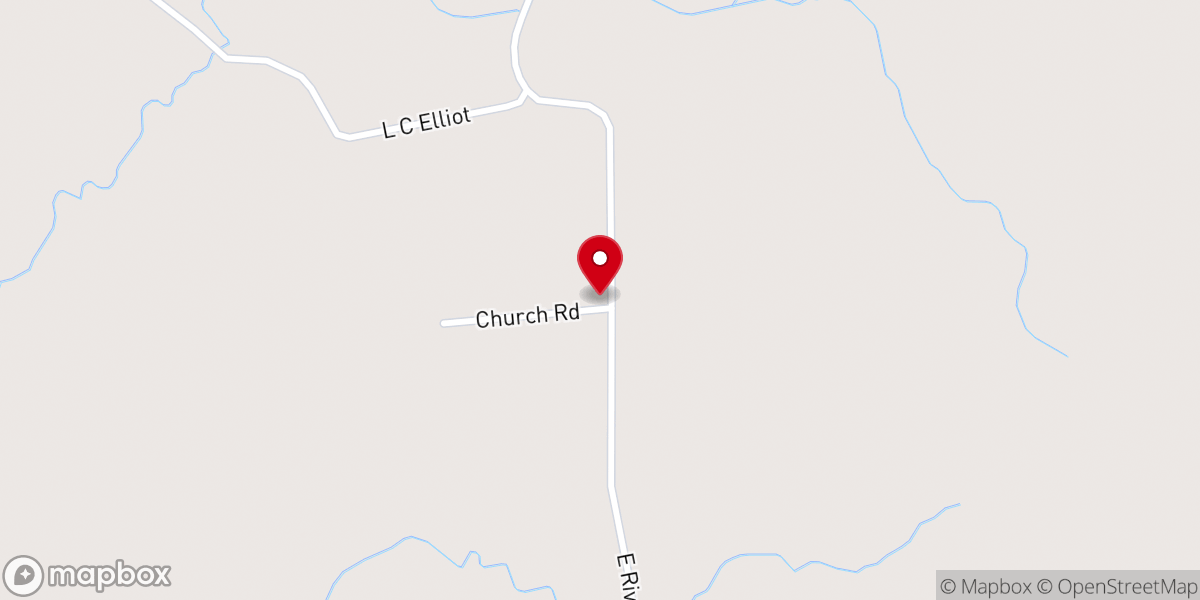 Map showing location of Bethany Baptist Church