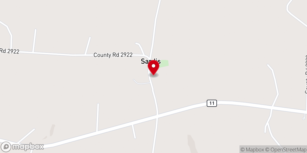 Map showing location of Hopewell Missionary Baptist Church
