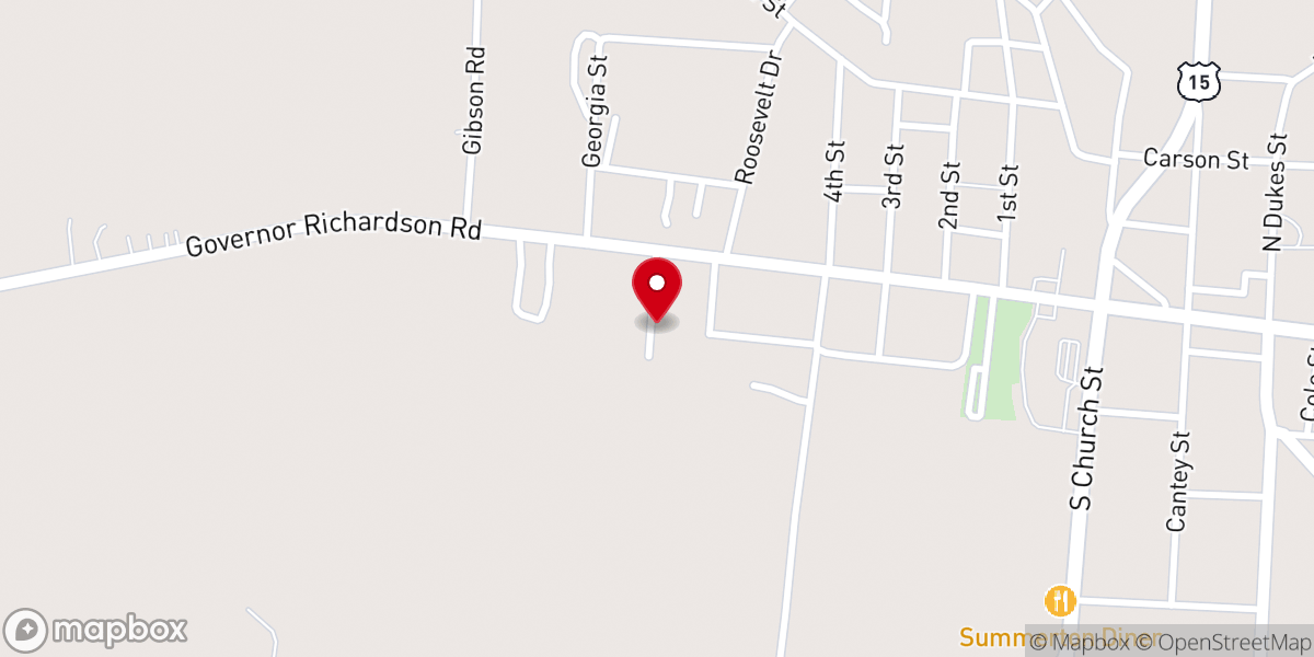 Map showing location of First-Summerton Church of God