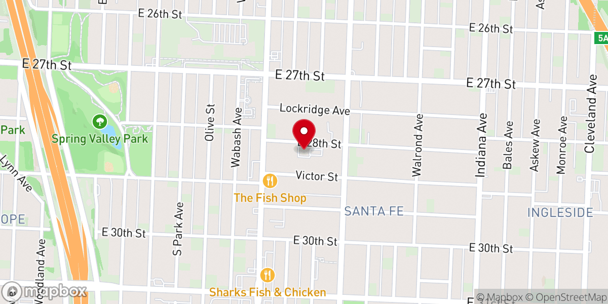 Map showing location of Haven of Rest Baptist Church