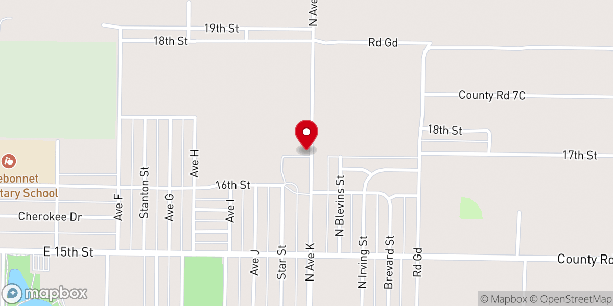 Map showing location of Templo New Beginning Assembly of God Church