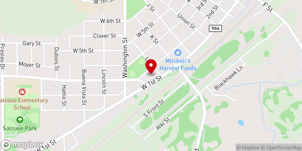 Map showing location of Fellowship Baptist Church