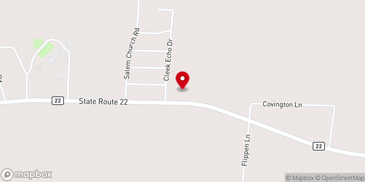 Map showing location of Lake Road Baptist Church