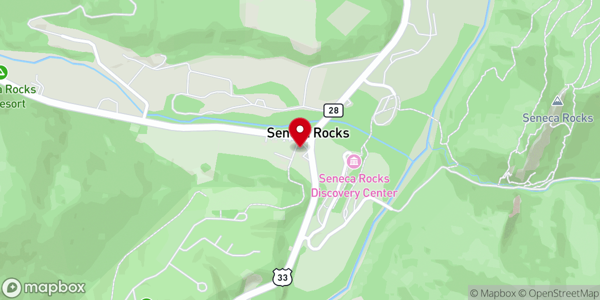 Map showing location of Yokum's Grill