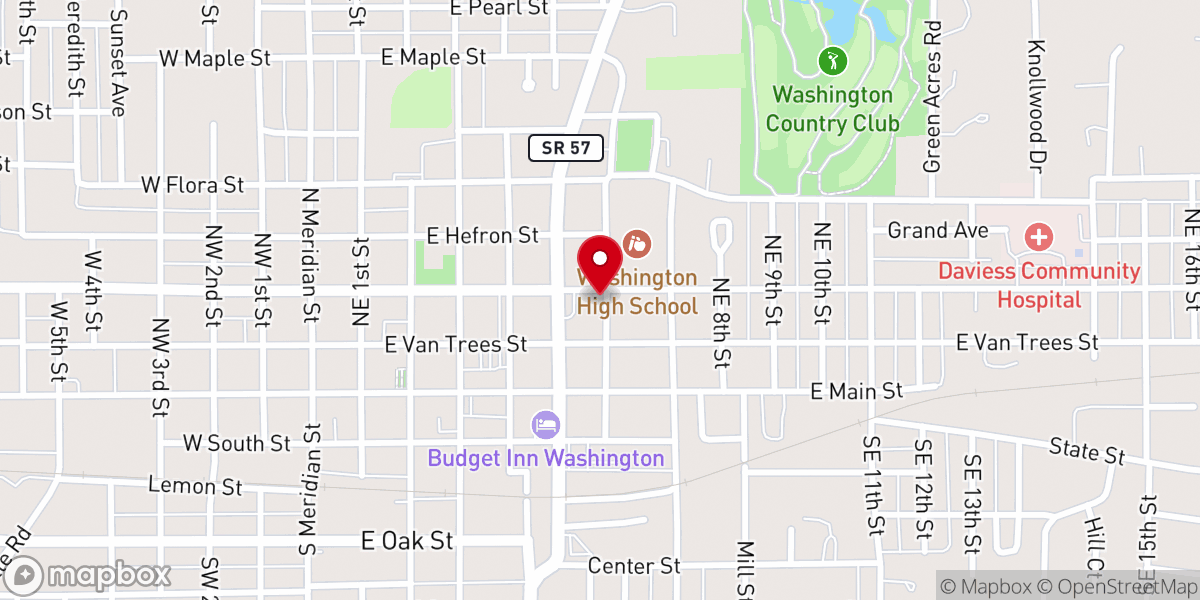 Map showing location of St John's Episcopal Church