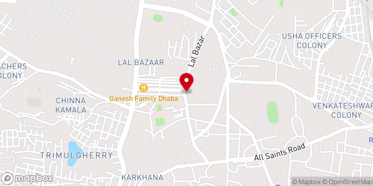 Map showing location of C.S.I Garrison Wesley Church, Trimulgherry
