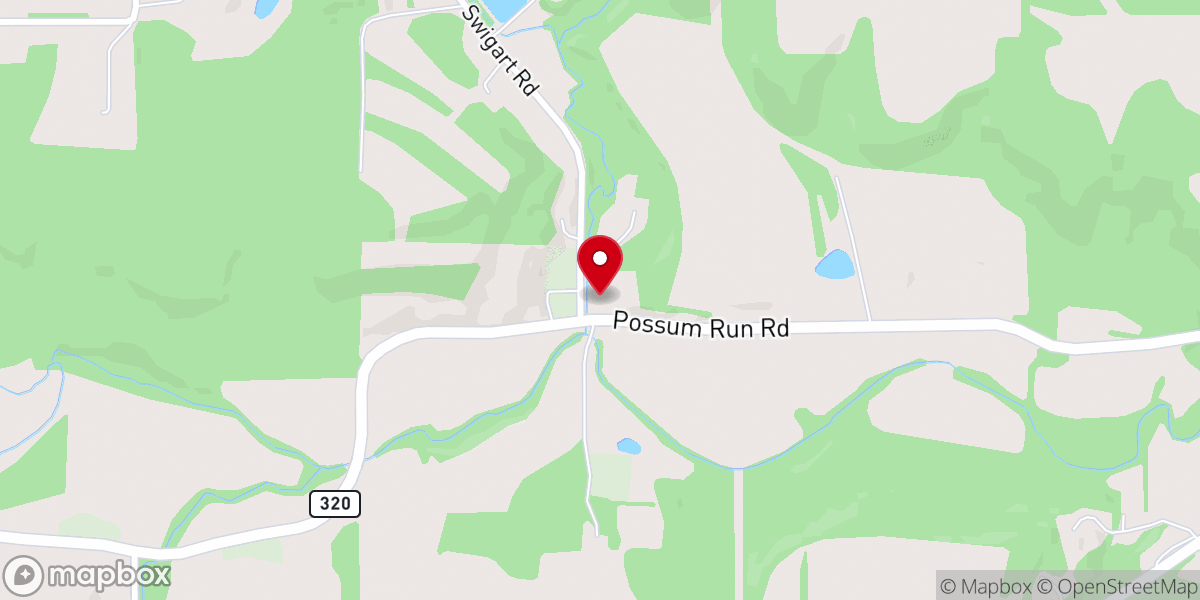 Map showing location of Newville Church