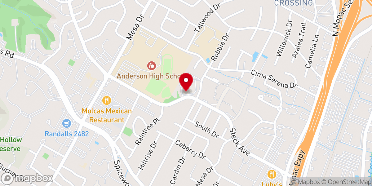 Map showing location of Hillcrest Church