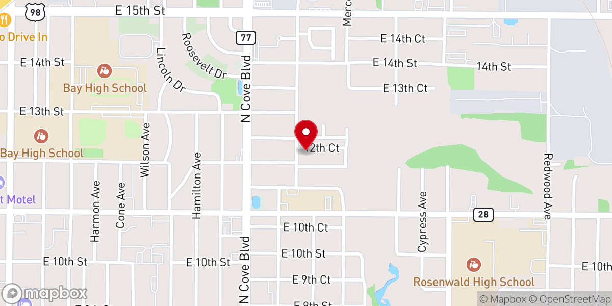 Map showing location of Tabernacle Baptist Church