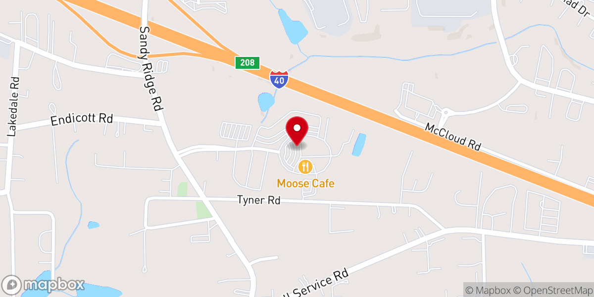 Map showing location of Piedmont Triad Farmers Market