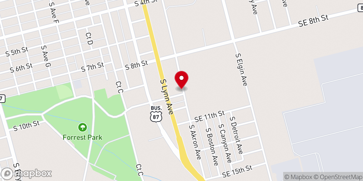 Map showing location of St. John's Missionary Baptist Church