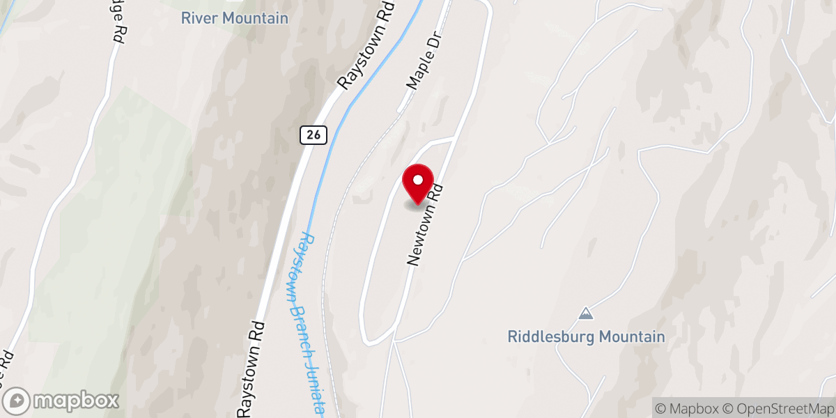 Map showing location of Riddlesburg Church of the Brethren
